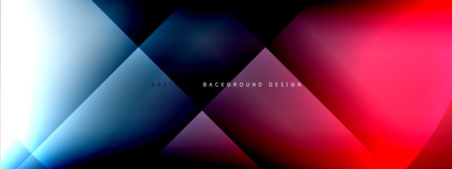 Vector abstract background - circle and cross on fluid gradient with shadows and light effects. Techno or business shiny design templates for text