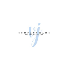 V J VJ Initial handwriting and signature logo design with circle. Beautiful design handwritten logo for fashion, team, wedding, luxury logo.
