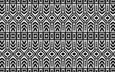 Exotic ethnic geometric pattern for design and decoration. Vector graphics in black and white for coloring.