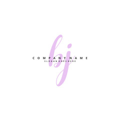 b j bj Initial handwriting and signature logo design with circle. Beautiful design handwritten logo for fashion, team, wedding, luxury logo.