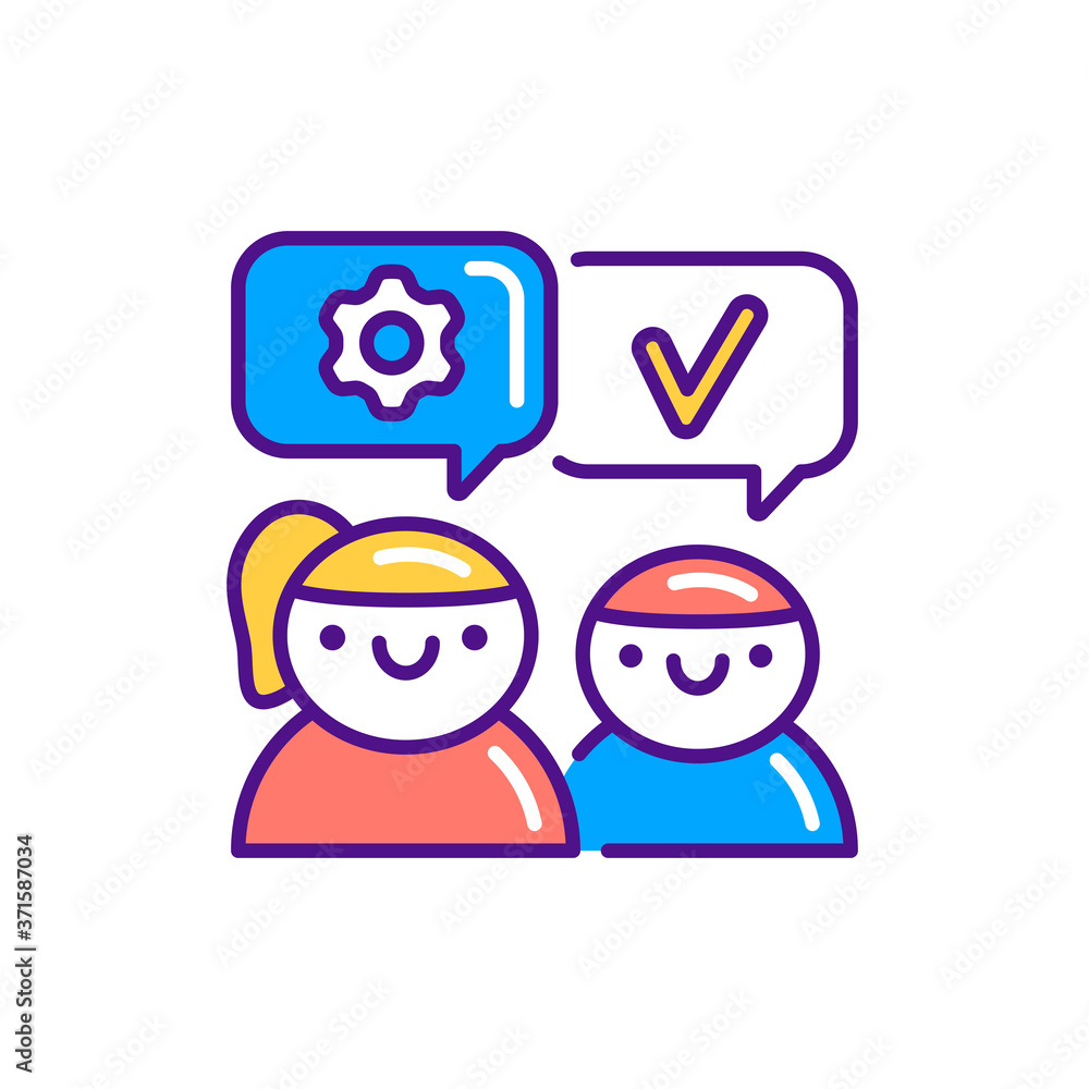 Poster mentoring color line icon. soft skills. pictogram for web, mobile app, promo. ui ux design element