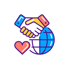 Tolerance color line icon. Soft skills. Pictogram for web, mobile app, promo. UI UX design element