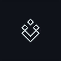 luxury letter v initials logo rectangle line design concept
