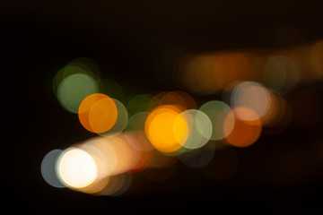 Car headlight bokeh effect on the zig zag road in Al Hada, Saudi Arabia