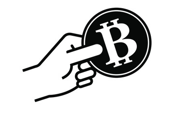 bitcoin icon on white background