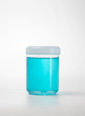 urine bottle over white background mockup