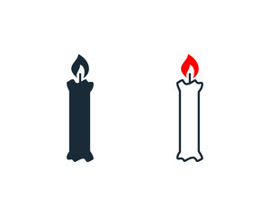 Candle Flame Fire Icon Vector Logo Template Illustration Design