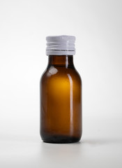 Blank Glass Medical Bottle mockup Isolated on White Background