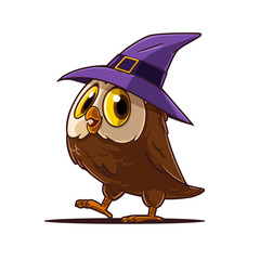 owl cartoon for happy halloween