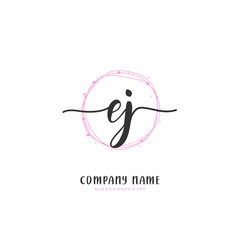 Obraz premium E J EJ Initial handwriting and signature logo design with circle. Beautiful design handwritten logo for fashion, team, wedding, luxury logo.