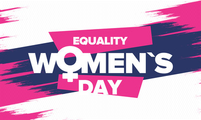 Women's Equality Day in United States. Female holiday, celebrated annually in August 26. Women right history month. Feminism concept. Poster, greeting card, banner and background. Vector illustration