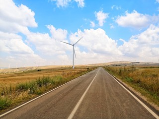 wind turbines in the countryside of basilicata