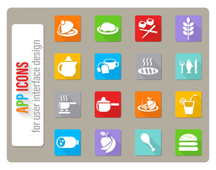 food and kitchen icon set