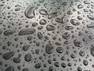 raindrops on the table outside