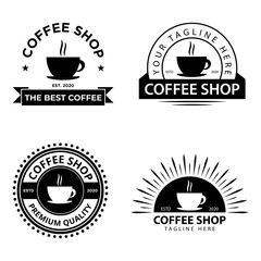 Set of coffee, coffee shop logo template