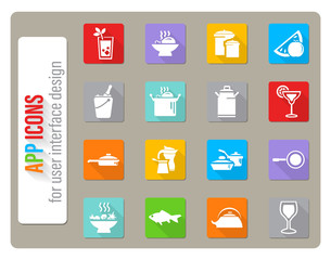 food and kitchen icon set