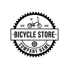 vintage and modern bike shop logo badges and labels. Cycle wheel isolated vector. Old style bicycle shop and repair logotypes.