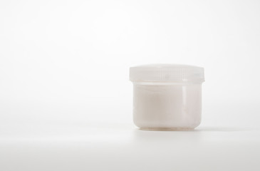 cosmetic container mockup over white background