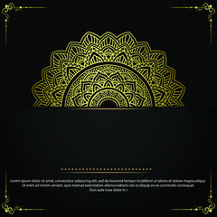 Luxury gold mandala ornate background for wedding invitation, book cover