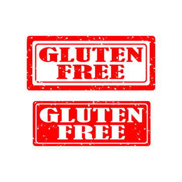 Gluten free rubber stamp set on white background. vector illustration
