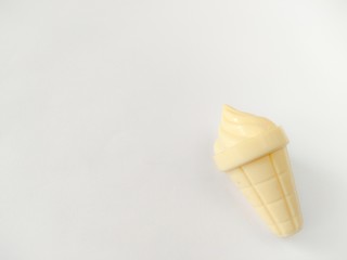 ice cream toy made from plastic on white background, usually used by children to play