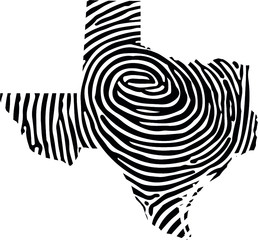 Fingerprint in Texas Map Vector