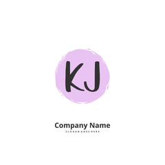 Fototapeta premium K J KJ Initial handwriting and signature logo design with circle. Beautiful design handwritten logo for fashion, team, wedding, luxury logo.
