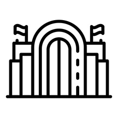 Architecture parliament icon. Outline architecture parliament vector icon for web design isolated on white background