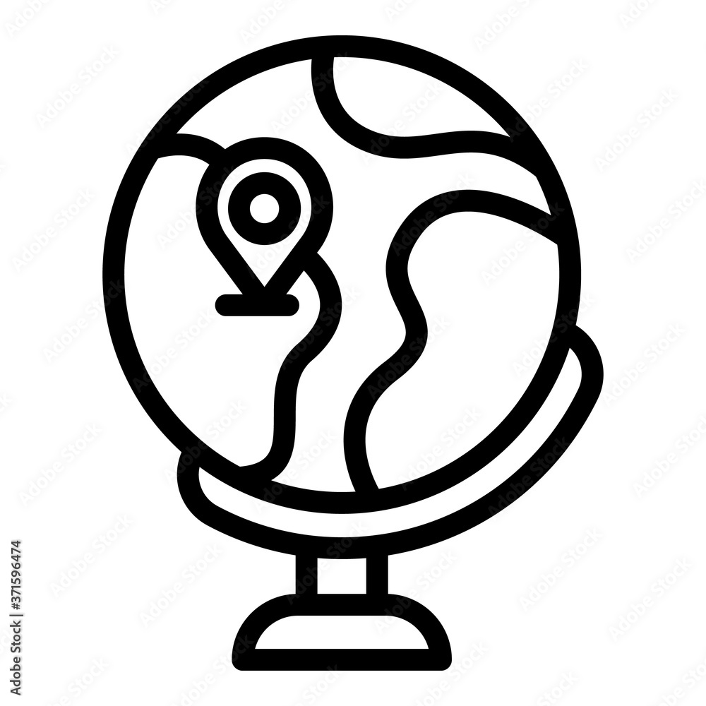 Aufkleber travel globe point icon. outline travel globe point vector icon for web design isolated on white bac