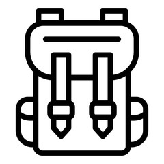 Obraz premium Travel backpack icon. Outline travel backpack vector icon for web design isolated on white background