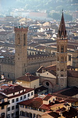 Amazing view of Florence city from Campanile di Giotto bell tower in Florence Italy