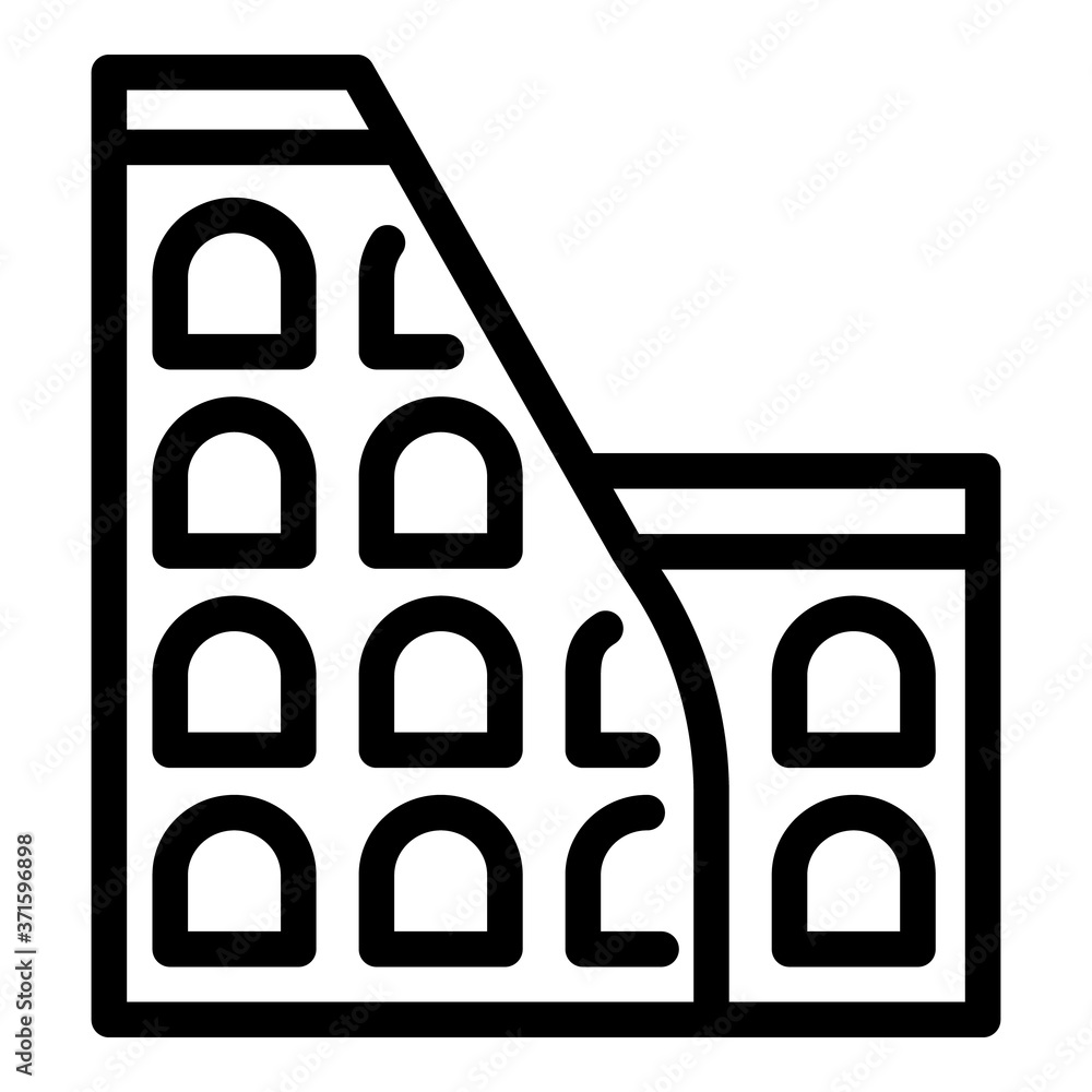 Poster history building icon. outline history building vector icon for web design isolated on white backgro