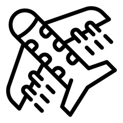 Travel airplane icon. Outline travel airplane vector icon for web design isolated on white background