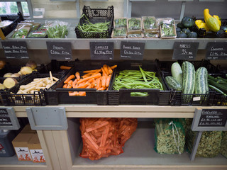 food for sale in a farm shop