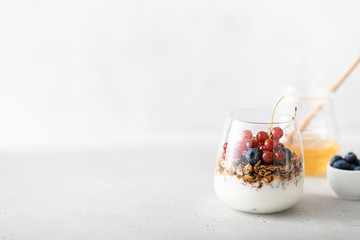 Breakfast, granola with yogurt