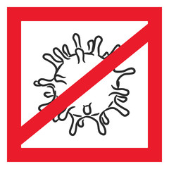 coronavirus virus, vector sketch illustration . epidemic sign