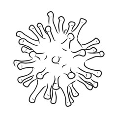 coronavirus virus, vector sketch illustration . epidemic sign