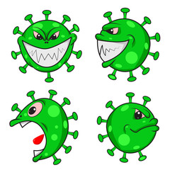set of funny cartoon monsters virus