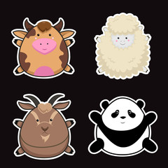 set of funny animals