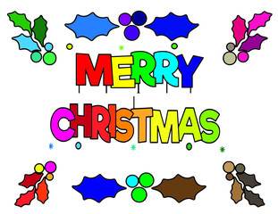 merry christmas and greeting card