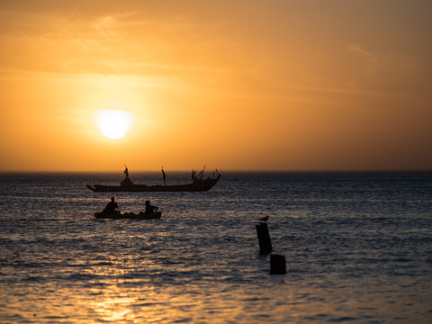 Sunset on the Atlantic coast in Africa © Mirek