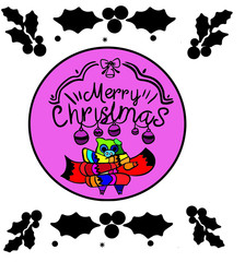 merry christmas and greeting card