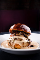Burger with sauce