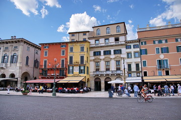 Obraz premium The Piazza Bra square in Verona city in Veneto region of Italy