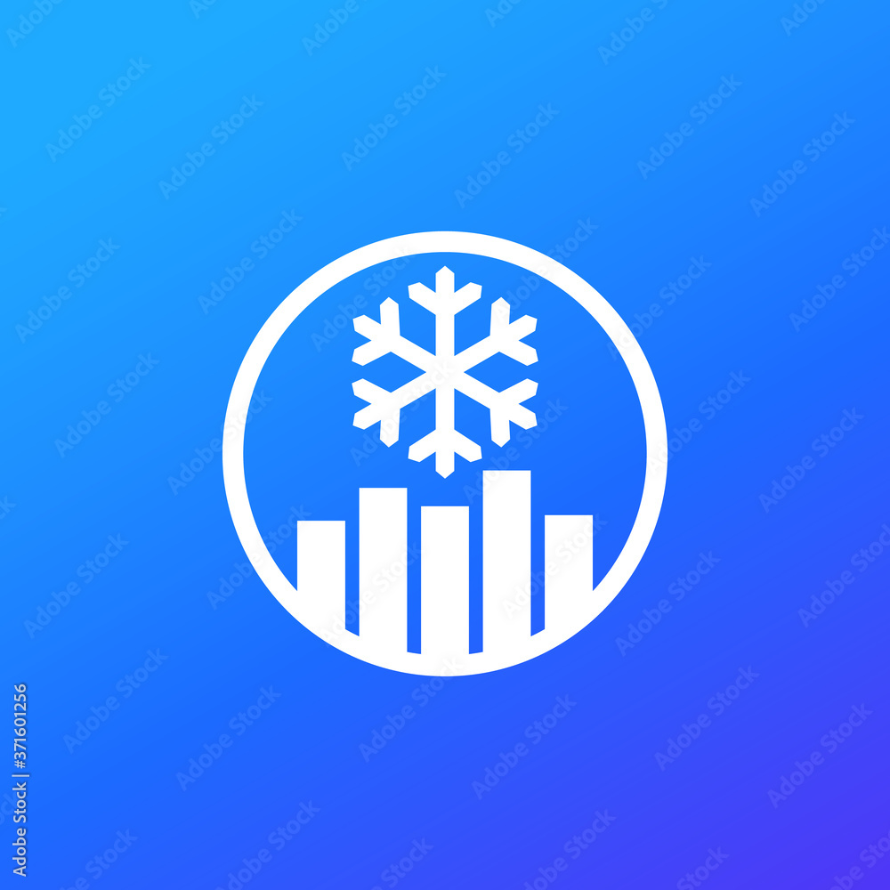 Poster freeze level control icon with graph