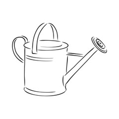 Watering can vector sketch icon isolated on background. Hand drawn