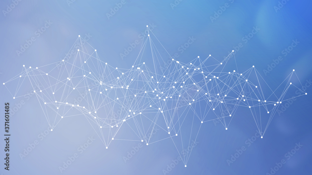 Poster Abstract science digital connection background. polygonal with dots and lines. 3D render