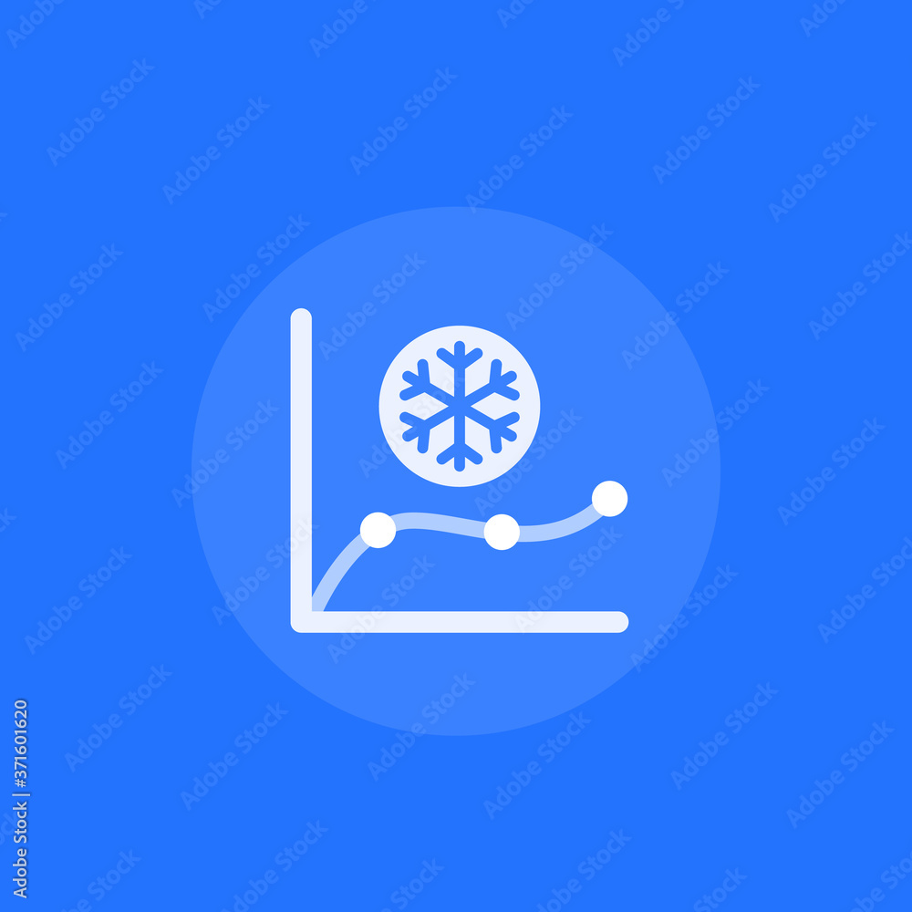 Poster freeze level monitoring icon with graph