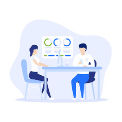 financial advisor, business analyst, woman working with client