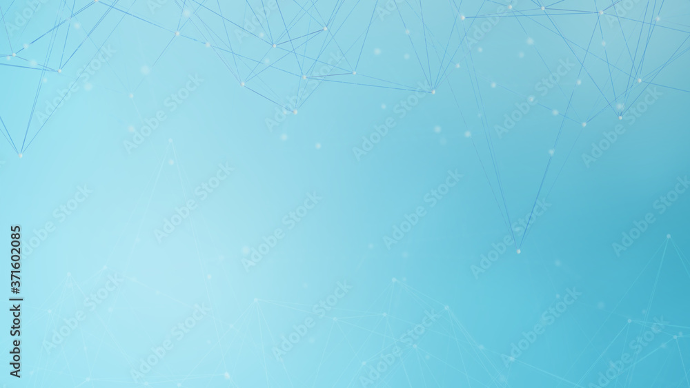 Poster Abstract science digital connection background. polygonal with dots and lines. 3D render